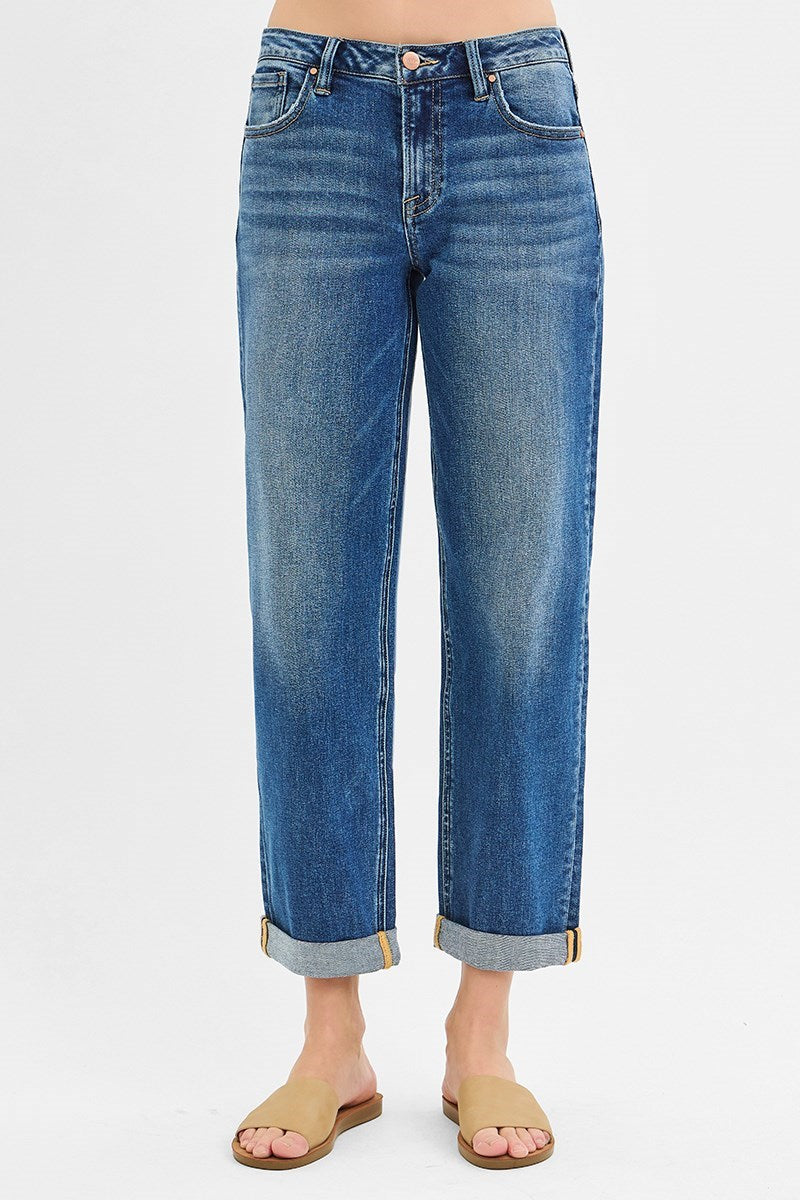 Boyfriend Cut Medium Dark Wash