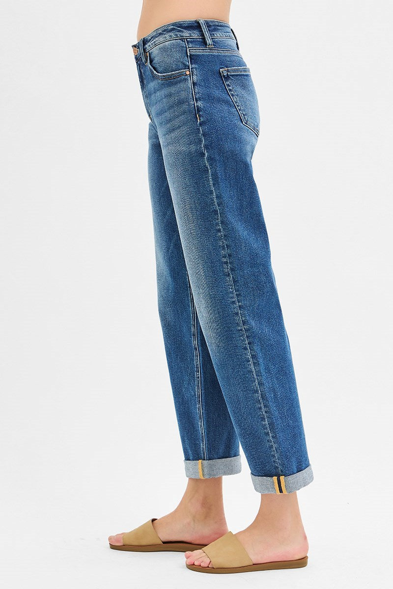 Boyfriend Cut Medium Dark Wash