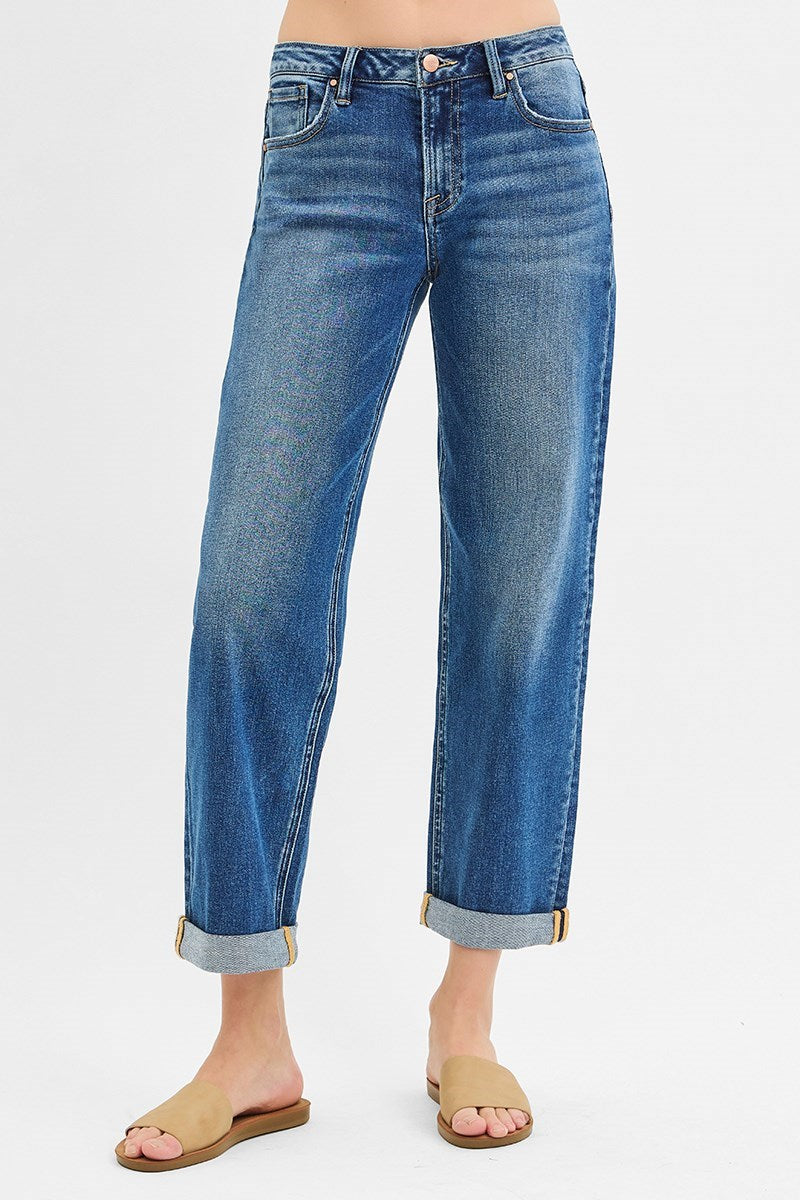 Boyfriend Cut Medium Dark Wash