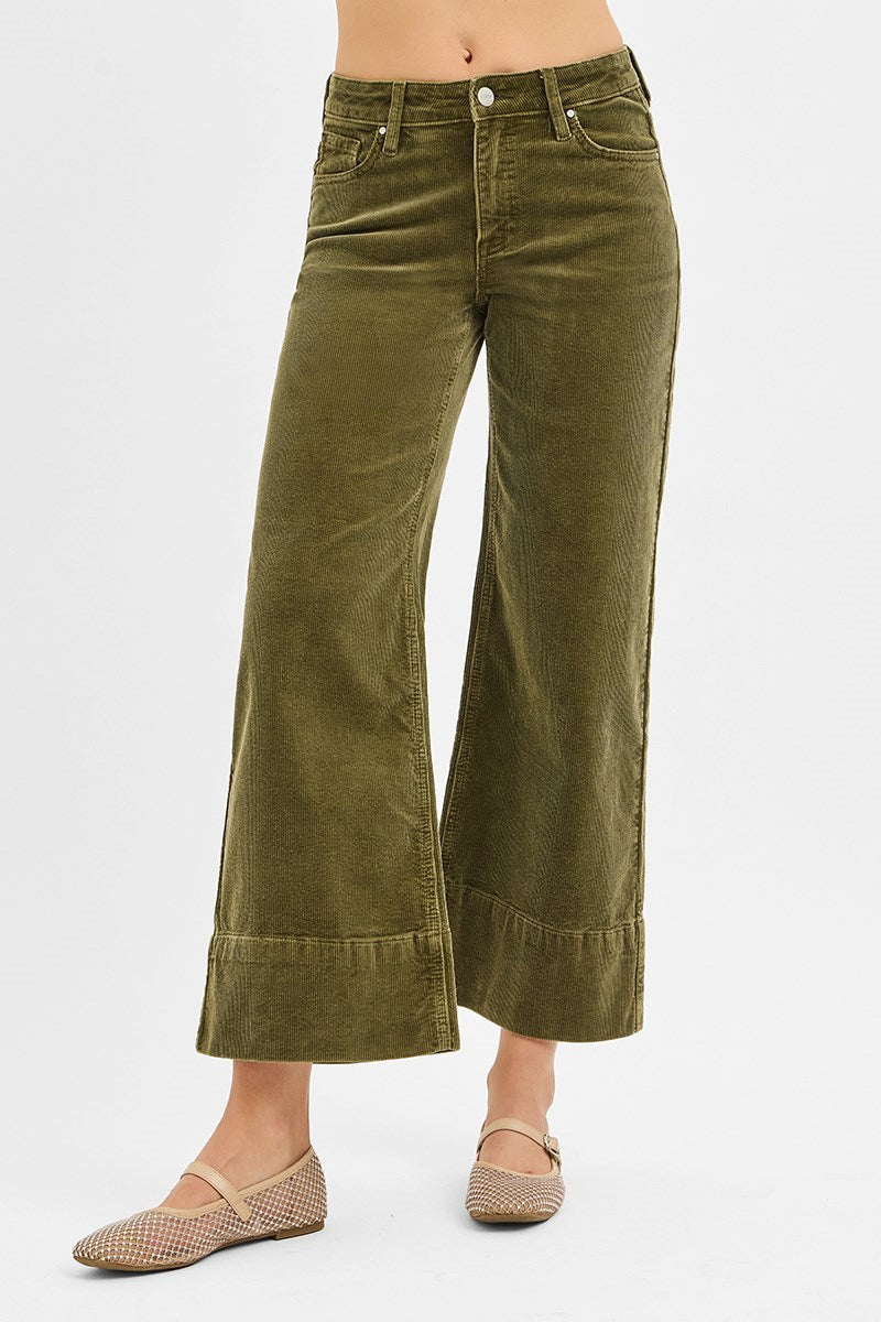 Moss Corduroy Wide Leg Pants