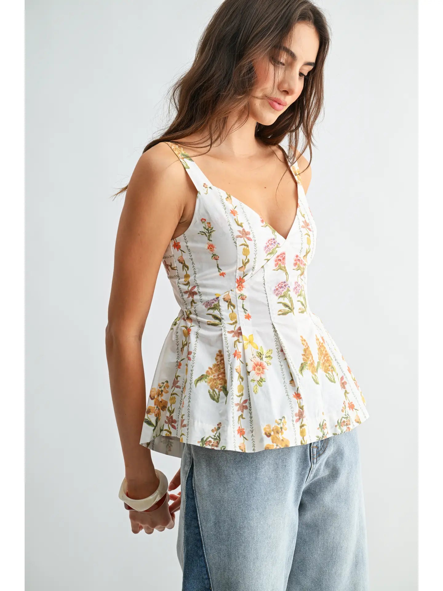 Spring Floral Peplum Top