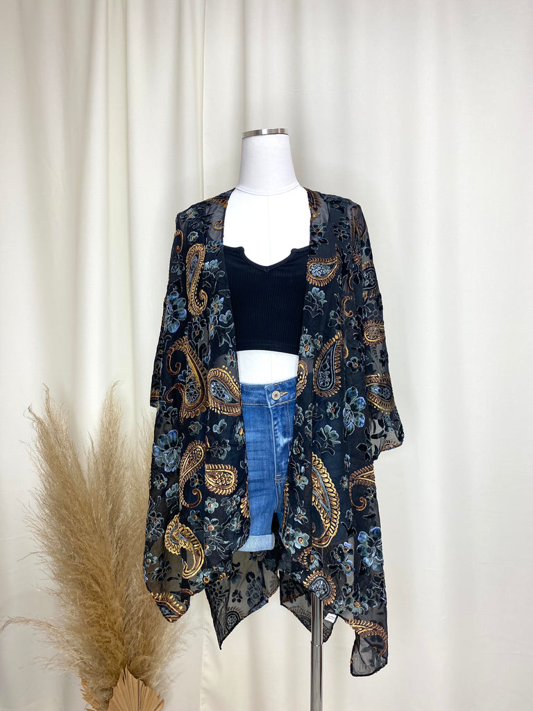 Velvet Paisley + Floral Summer Shawl