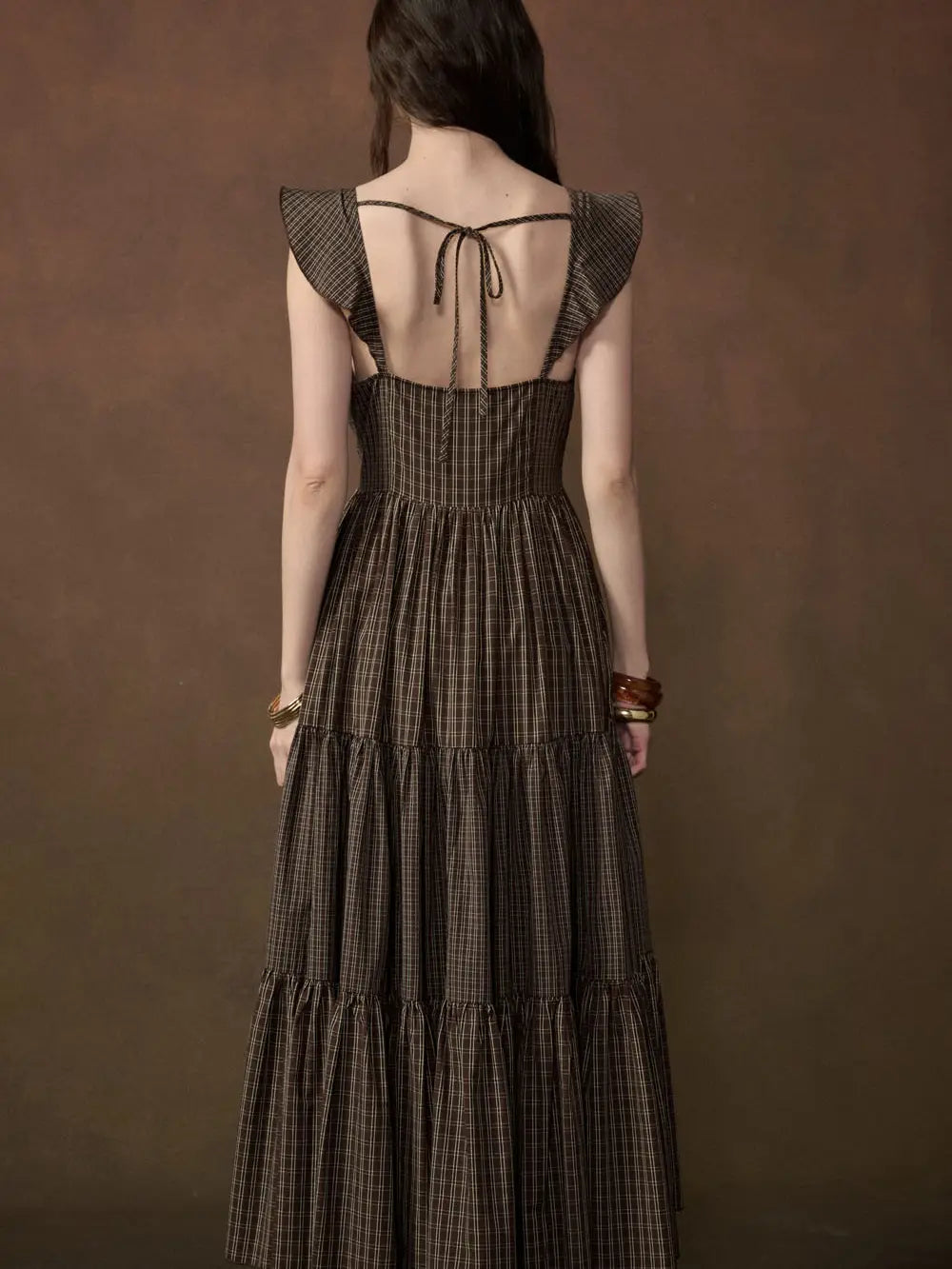 PRO Plaid Button Front Midi Dress