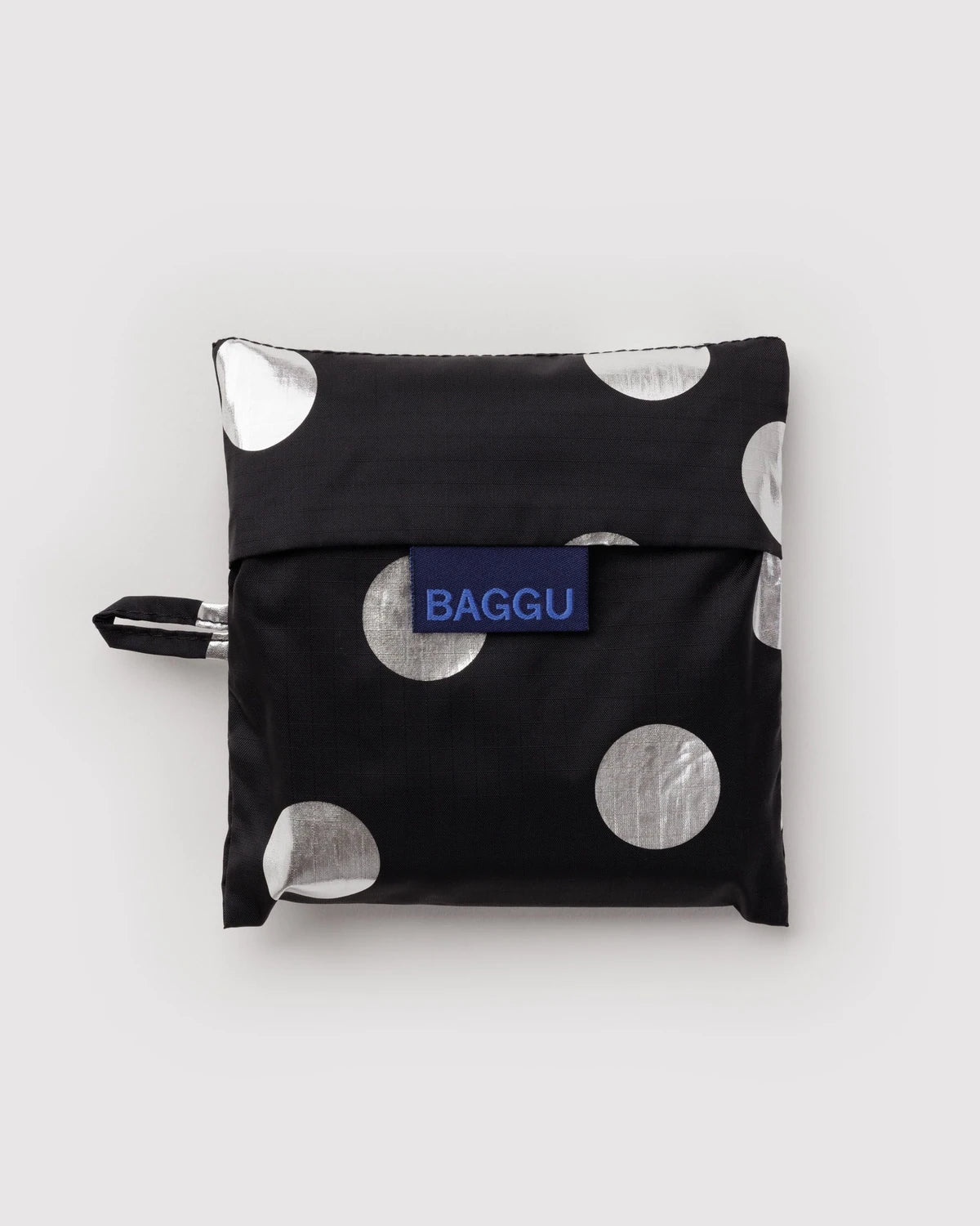 BAGGU Standard Reusable Bag- Black & Silver Polka Dots
