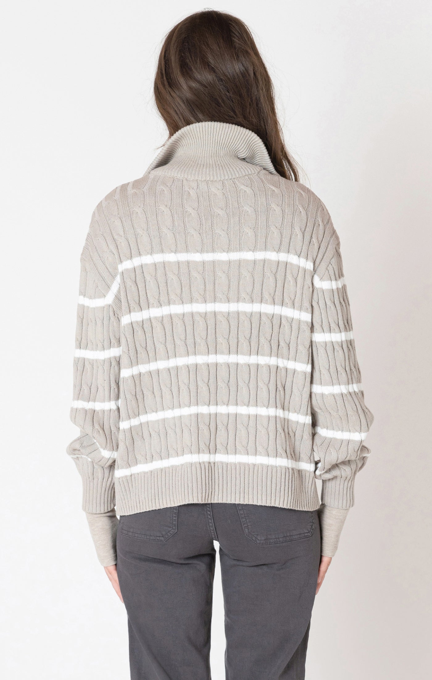 Striped Quarter Zip Sweater