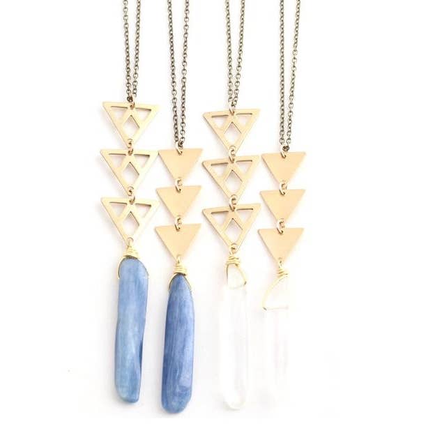 Quartz Cut Out Triangle Castello Necklace