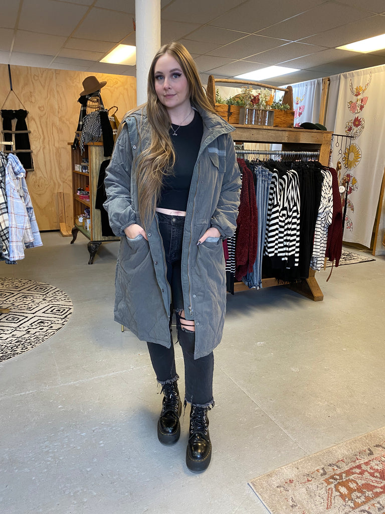 The Softest Quilted Grey Jacket