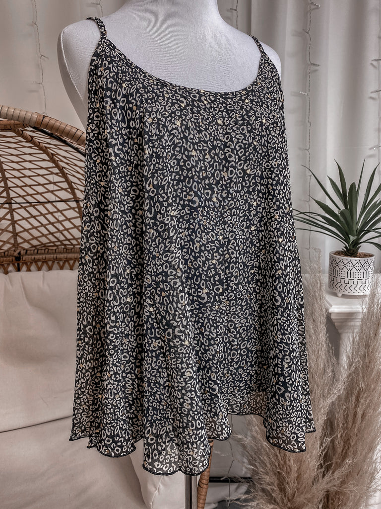 Plus Gold Flake Animal Print Tank