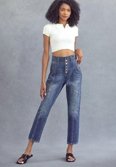 High Rise Paperbag Mom Jean