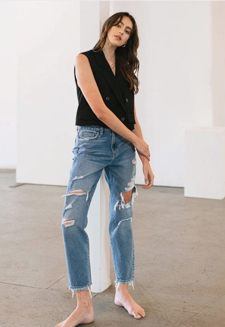 Distressed Mom Jean