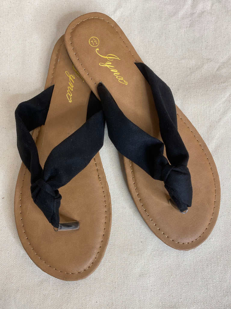 Black Knotted Flip Flop