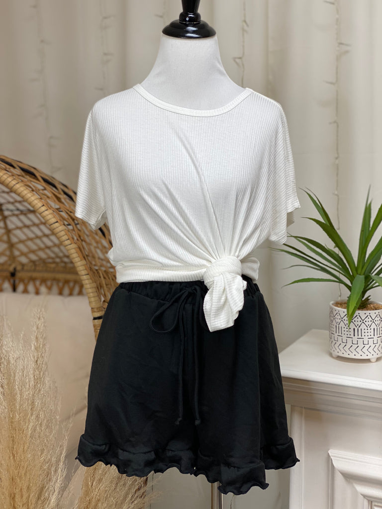 Ruffle Hem Shorts