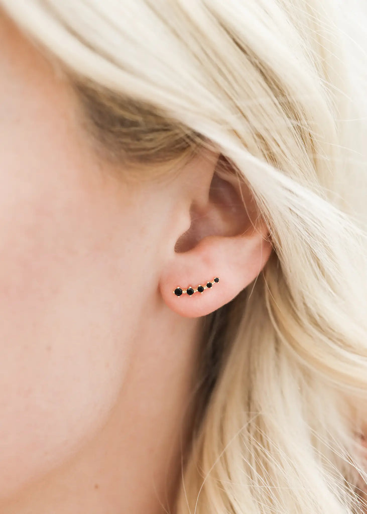 Crawler Earring Black - 18kt Gold