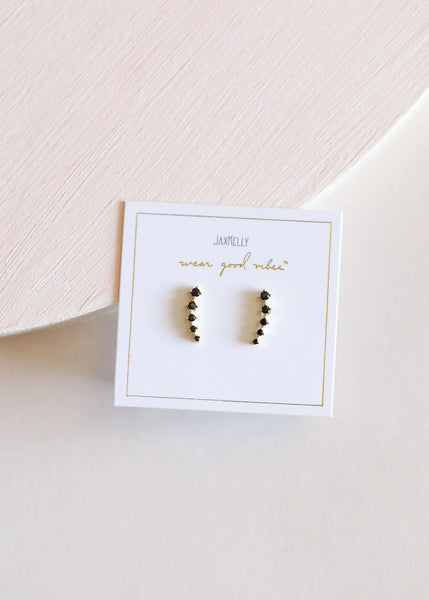 Crawler Earring Black - 18kt Gold