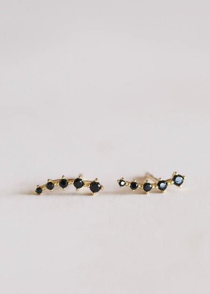 Crawler Earring Black - 18kt Gold