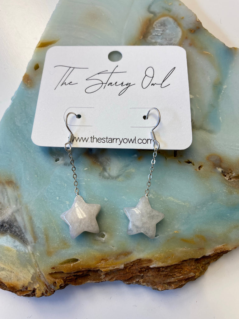 Moonstone Star Earrings