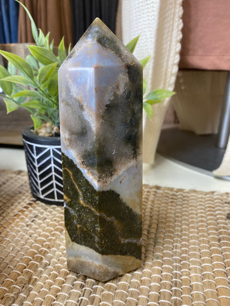 Black Moss Agate Tower 3