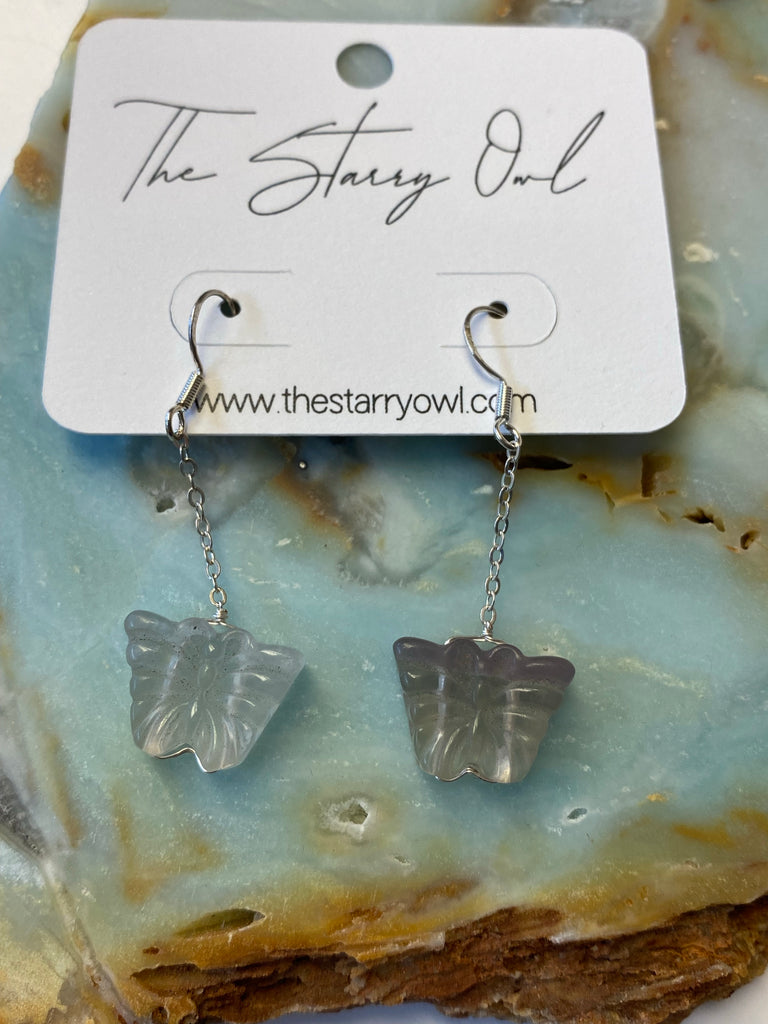 Fluorite Butterfly Earrings