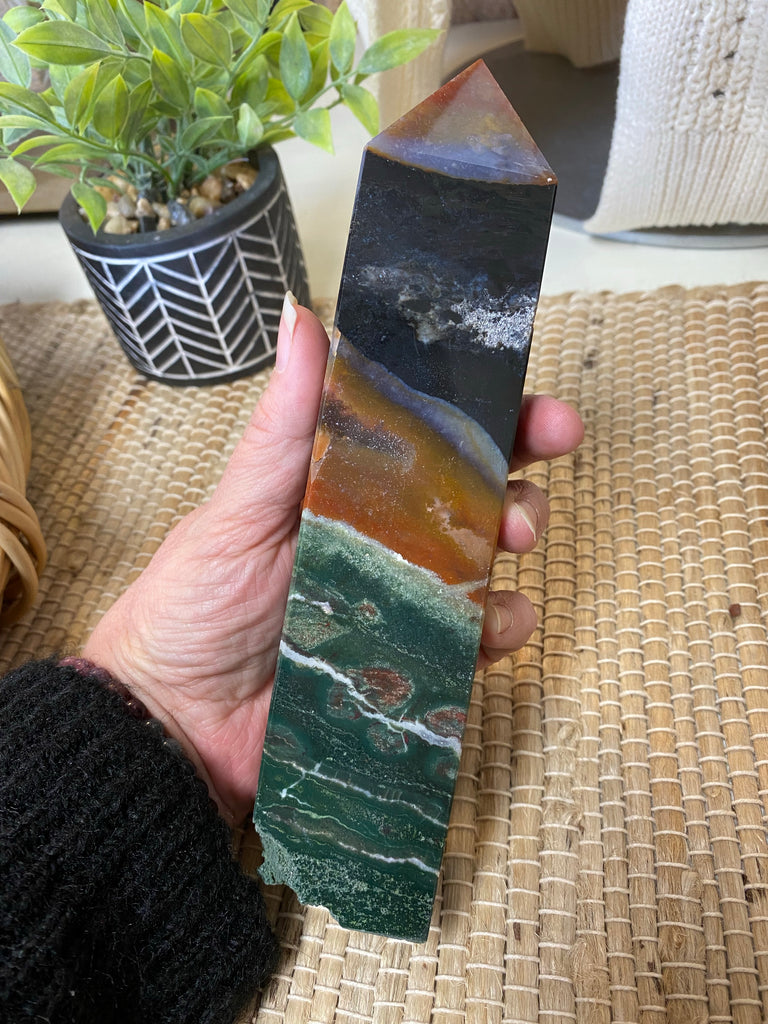 Black Moss Agate Tower 3