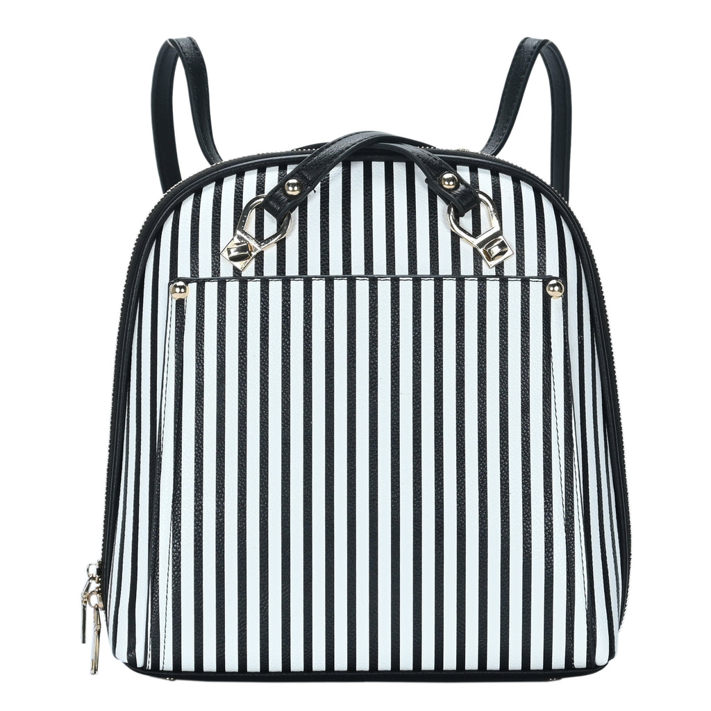 The Beetle Bag - Black & White Stripe Bag