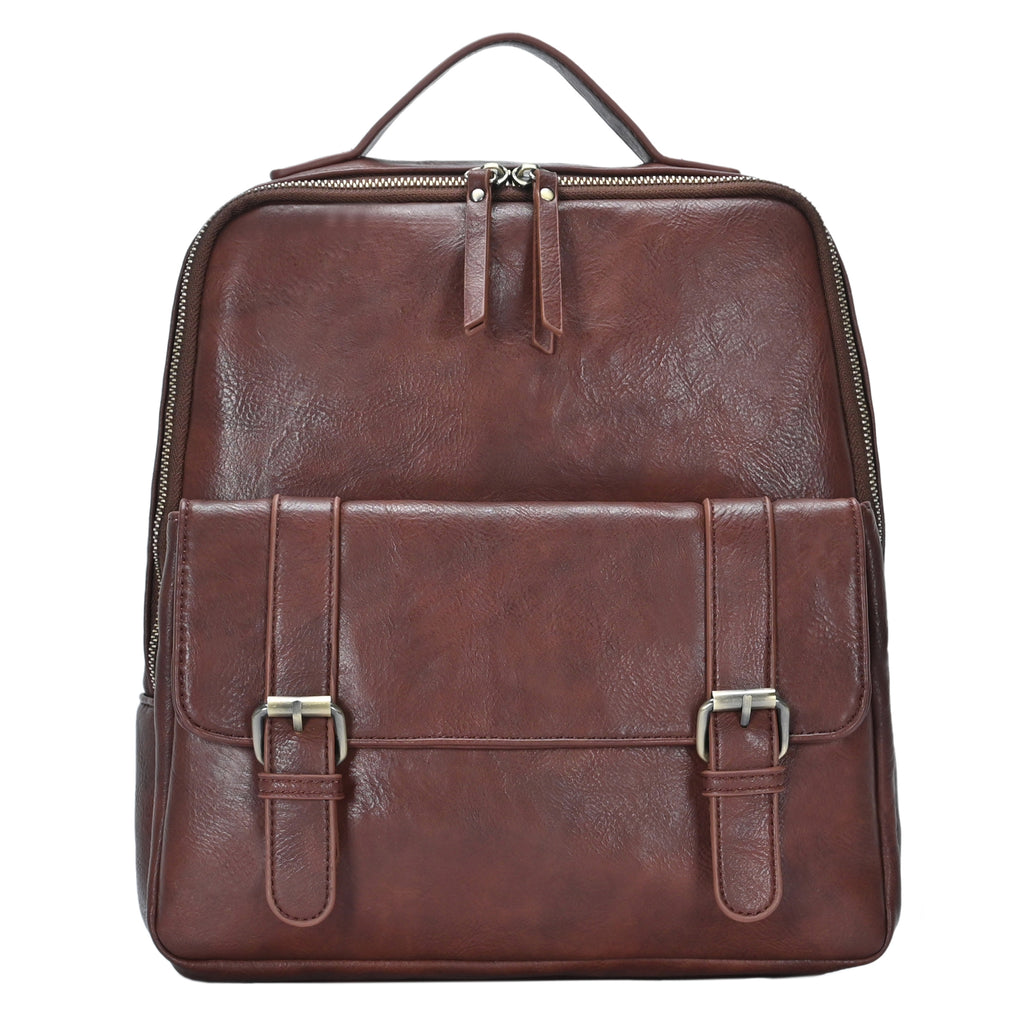 Messenger Backpack - Grey & Brown