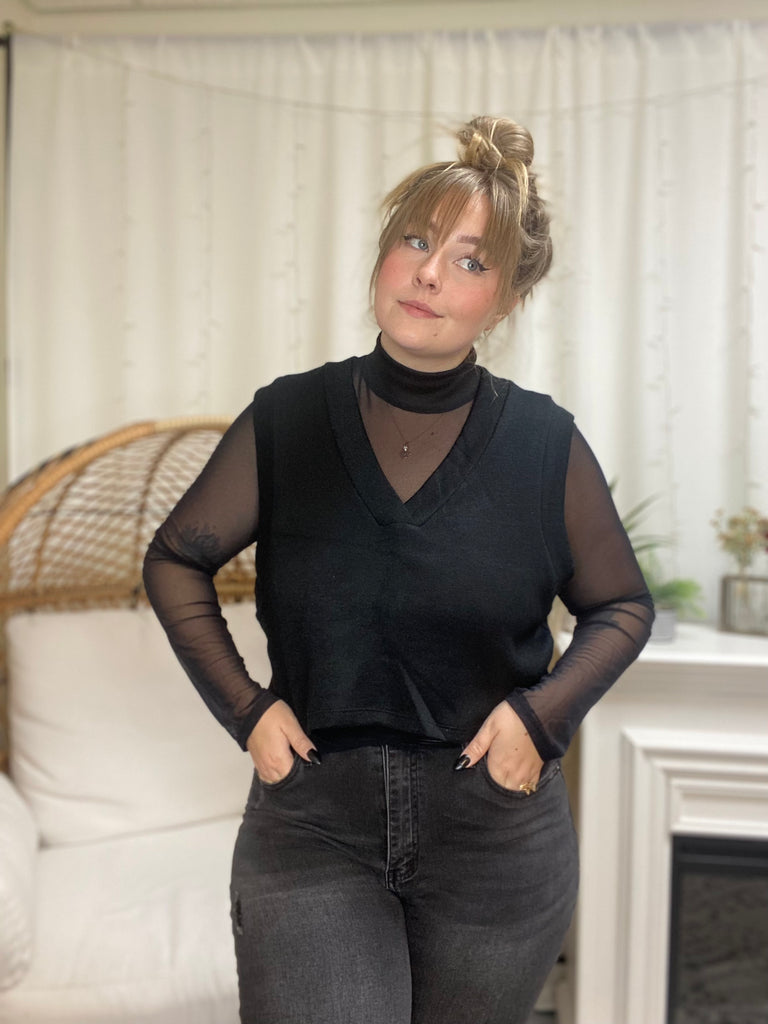 Black Sweater Vest