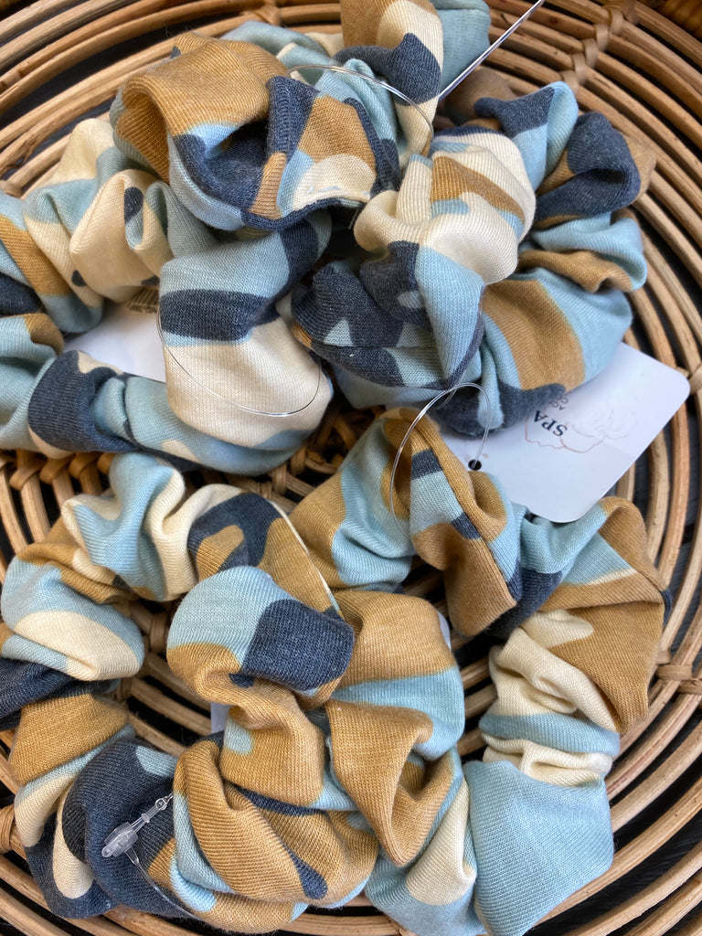 Blue Camo Scrunchie