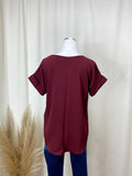 Burgundy Scoop Neck Top