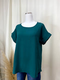 Hunter Green Scoop Neck Top