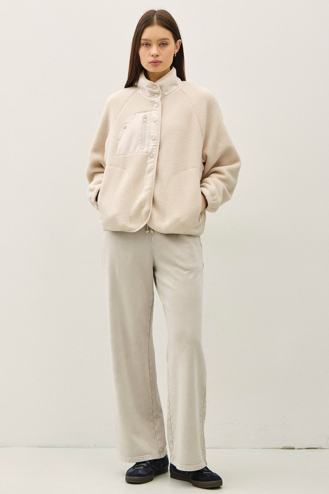 Thermal Fleece Jacket in Cream