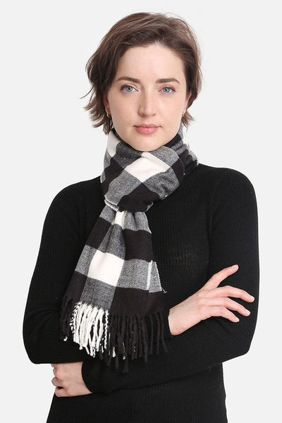 DOORBUSTER Deal! Winter Wishes Plaid Scarf - Black & White