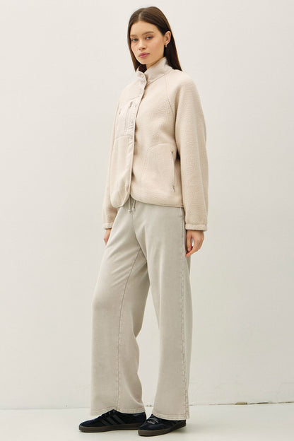 Thermal Fleece Jacket in Cream