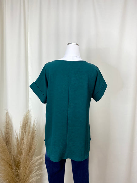 Hunter Green Scoop Neck Top