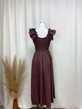 Chocolate Ruffle Sleeve Dress