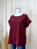 Burgundy Scoop Neck Top