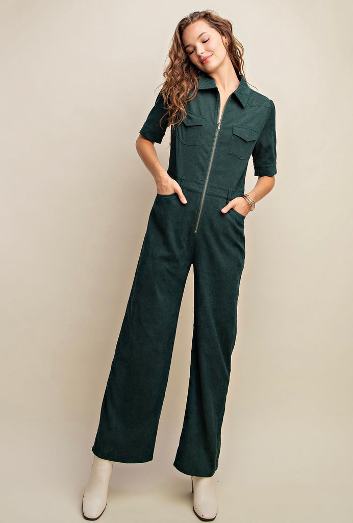 Class and Sass Jumpsuit (Hunter Green) – Beautifully Created Boutique