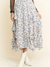 Fluttery Floral Midi Skirt