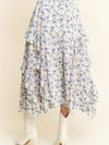 Fluttery Floral Midi Skirt