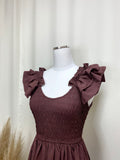 Chocolate Ruffle Sleeve Dress