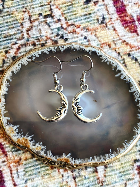 Faux Pearl + Silver Drop Earrings