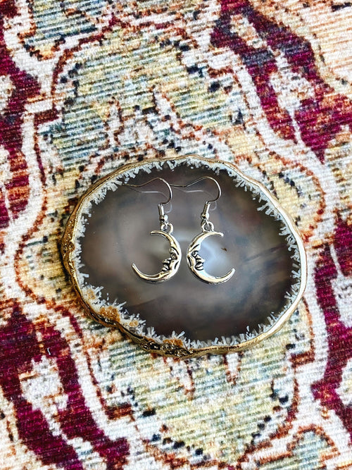 Mother Moon Earrings- Silver