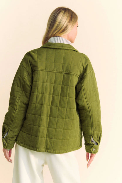 Soft Quilted Jacket in Moss Green