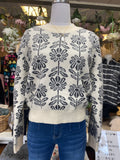 Cozy Floral Knit Neutral Sweater