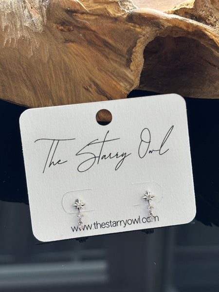 Mini Layered Star Earrings in Gold or Silver