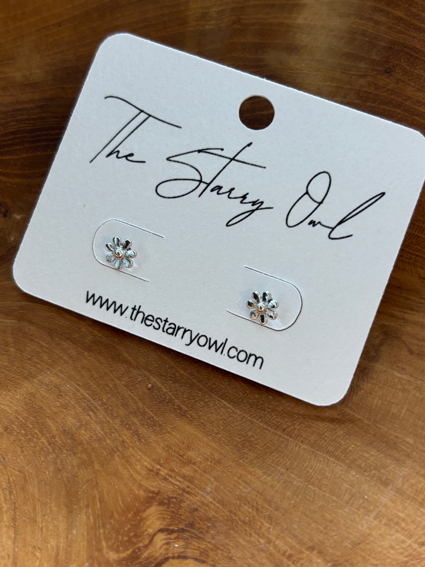 Mini Flower Studs in Silver or Gold