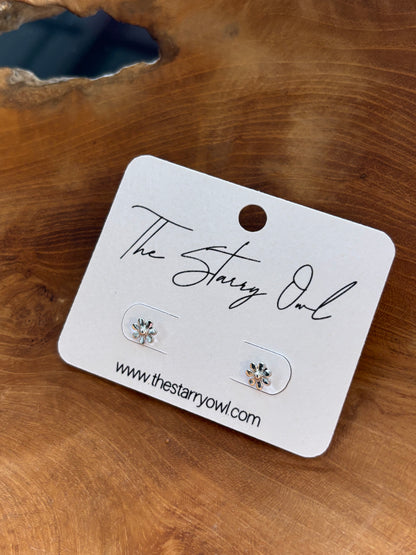 Mini Flower Studs in Silver or Gold