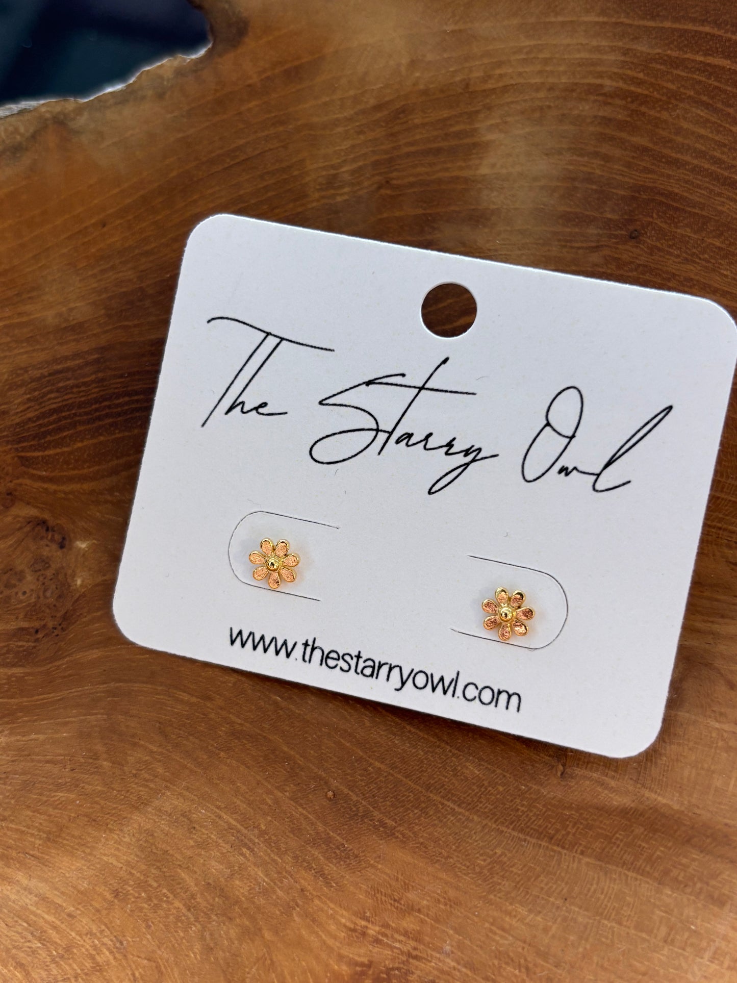 Mini Flower Studs in Silver or Gold