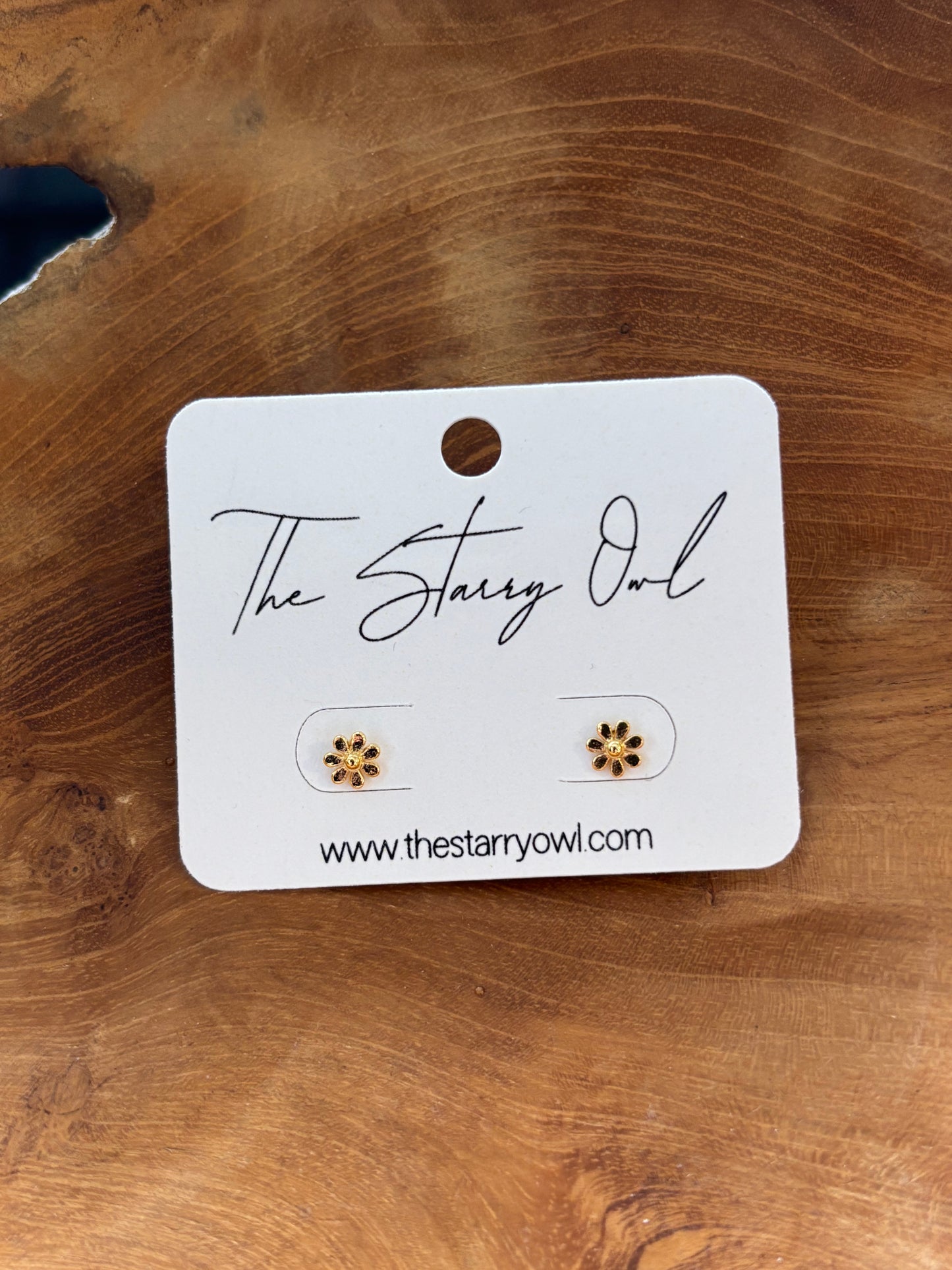 Mini Flower Studs in Silver or Gold