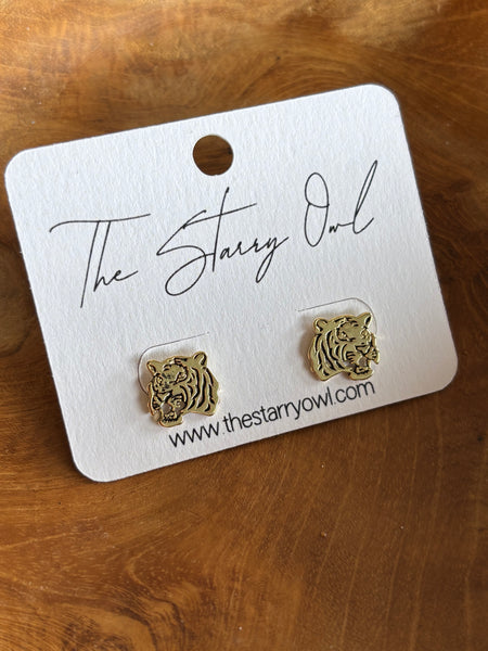 Tiger Studs in Gold and Silver