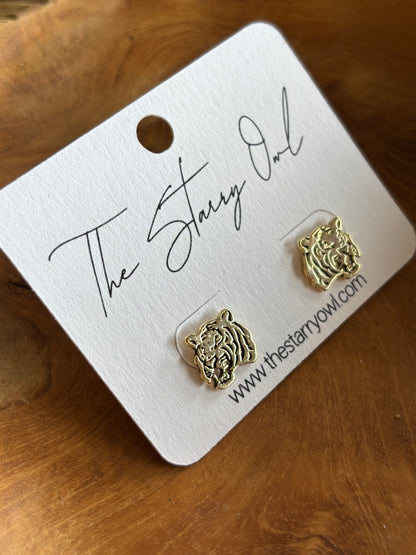 Tiger Studs in Gold and Silver